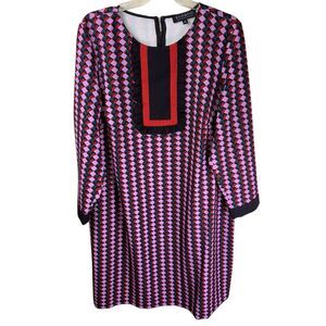 Eloquii Mini Geometric Dress Size 16 Purple Office Work Business